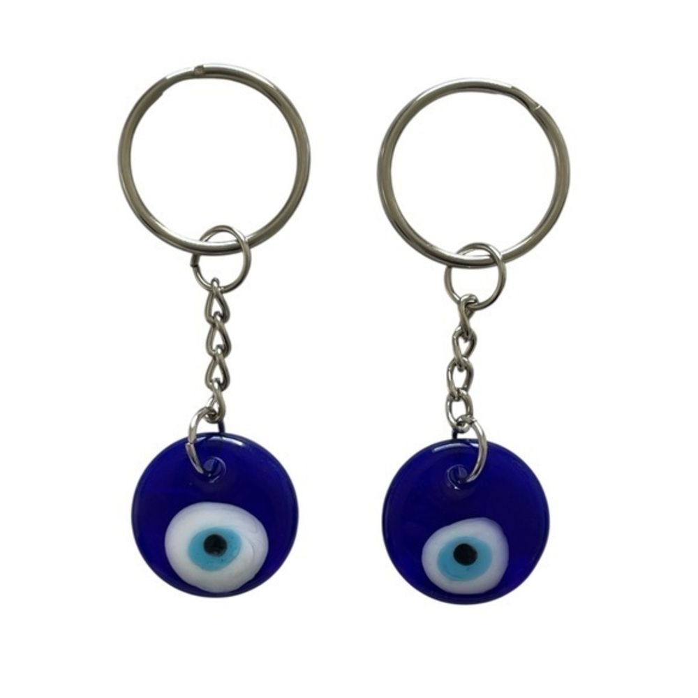 Blue Evil Eye Keychain Set